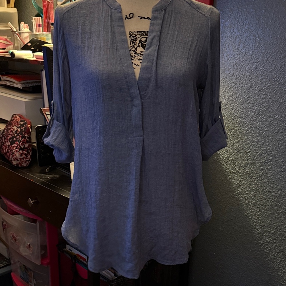 Lush Women's Slate Blue Blouse